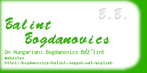 balint bogdanovics business card